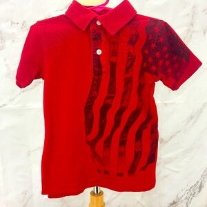 Crazy 8 Red Boys polo with‎ flag detail